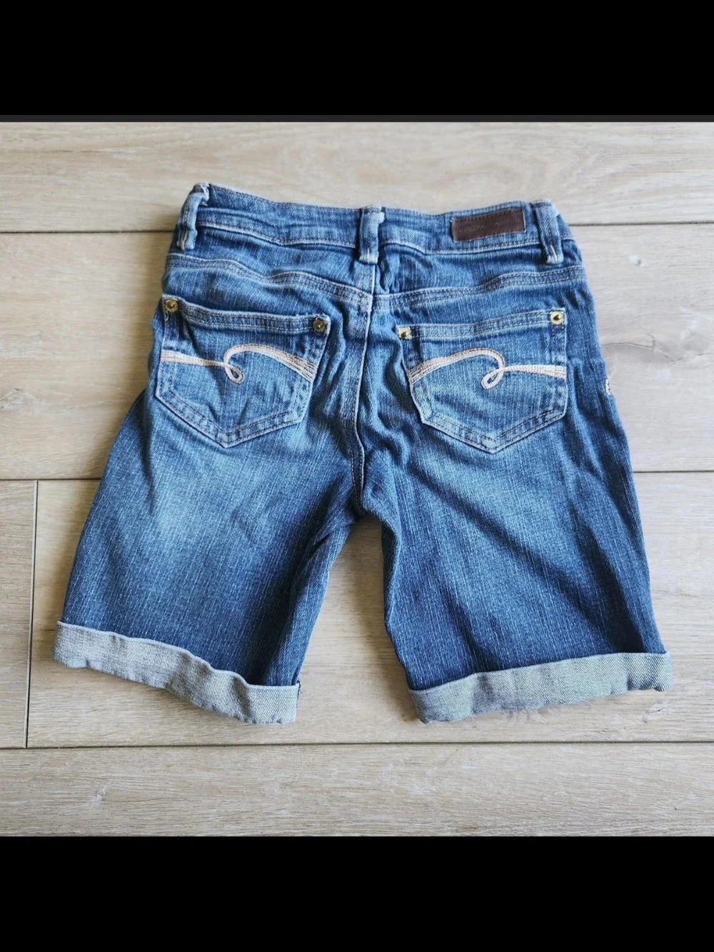 Justice Blue Distressed Denim Bermuda Shorts